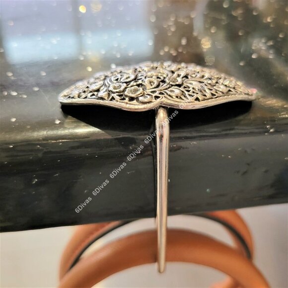 Handbag Holder or Handbag Table Hook Custom- Made Antique Rhodium Plated -Bew - Picture 2 of 16